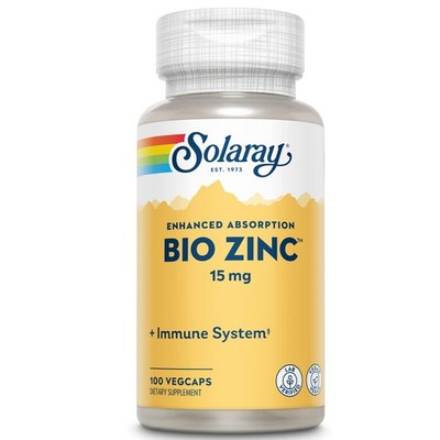 Solaray Bio Zinc 15 mg | Triple Complex 100 Count (Pack of 1), No Color 