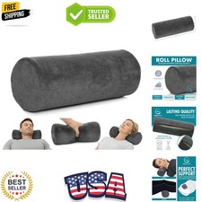 Round Cervical Roll Cylinder Bolster Pillow with Removable Washable Cover, Er...