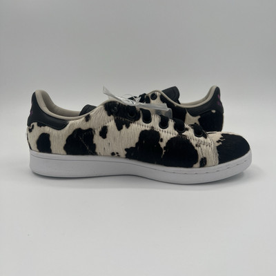Adidas Stan Smith W Fuzzy Cow Print FV3087 Black Brown Vivid Pink