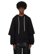 Rick Owens Drkshdw- Black Hustler Hoodie- Men’s Size M - DU01D1281 -