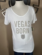 VGK Vegas Golden Knights Red Jacket NHL Womens tshirt XL Spelled out Jeweled