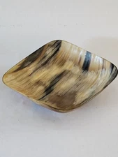 1950s Carl Aubock II Organic Drop Horn Bowl Vide-Poche Vienna Austria 7"x7"×2"