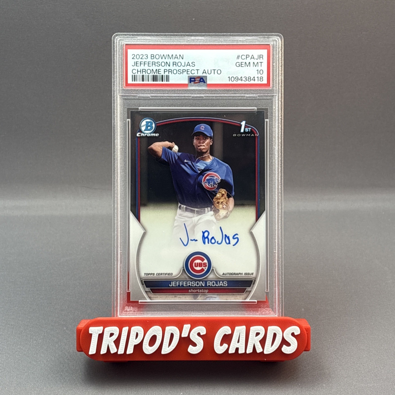 2023 Bowman Chrome 1st Auto Jefferson Rojas #CPA-JR PSA 10 Chicago Cubs