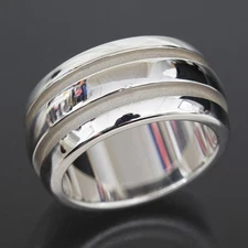 Tiffany & Co. Grouped Ring US 4 Ag925 Sterling Silver 9mm Width E1830