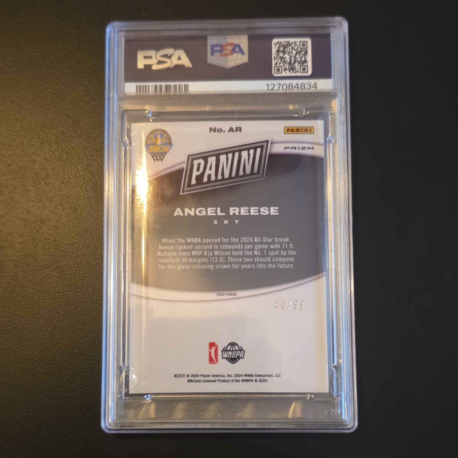 Panini 2024 Black Friday Angel Reese Rookies Opti Silver #40/99 PSA 9 view 2