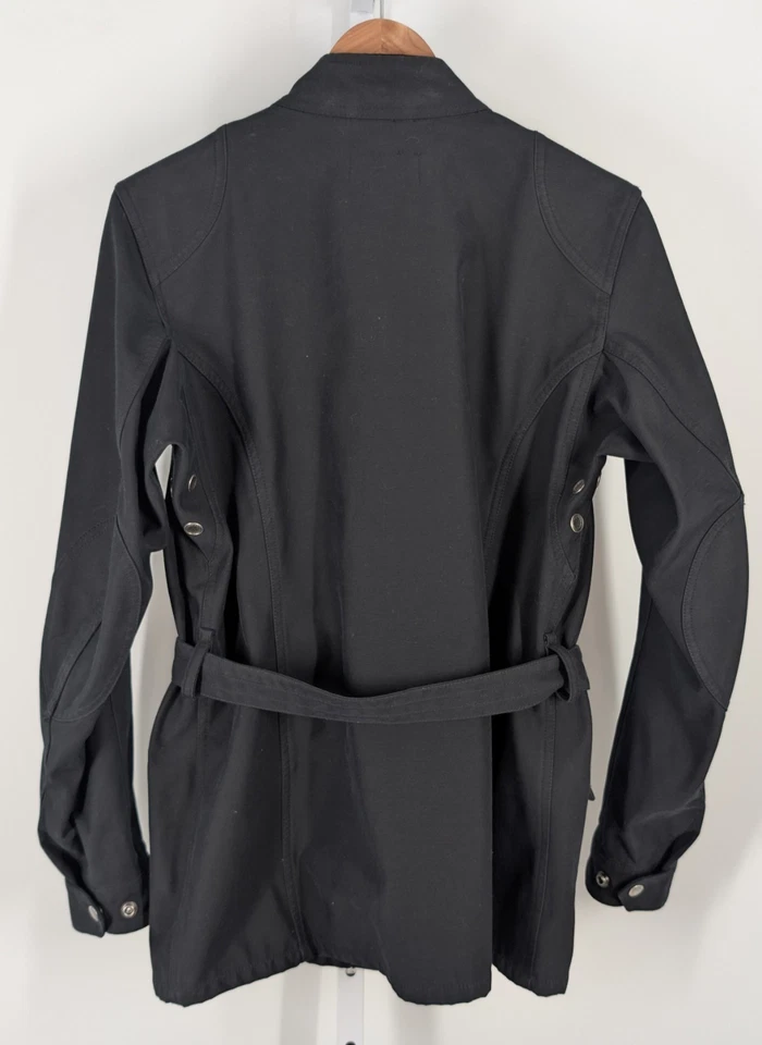 Chaqueta Polo Ralph Lauren Café Racer De Colección Y2K Cera Algodón Cinturón Negra Grande RRL  Foto 3 de 4