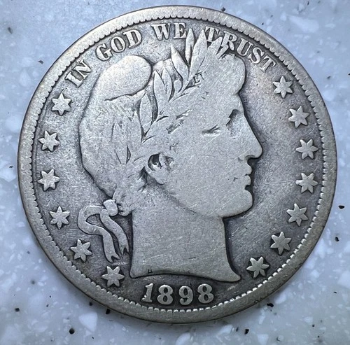 1898-S  Barber, Liberty Head, Morgan Half Dollar,  Fine - Nice Coin!!