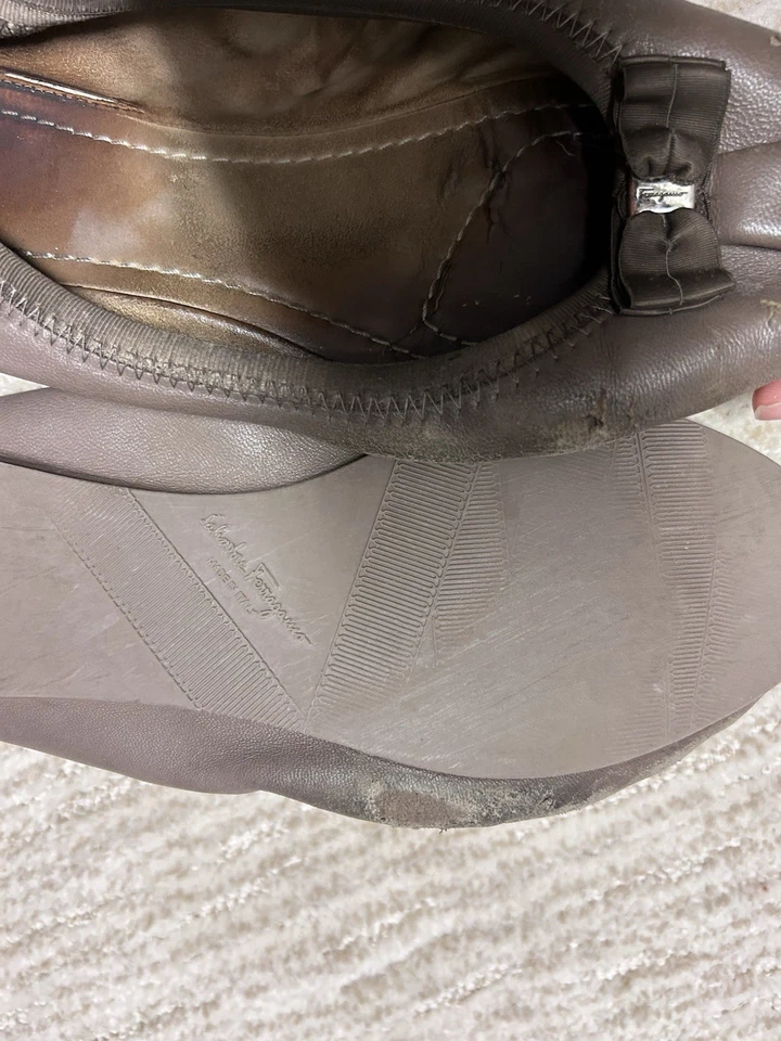 Zapatos planos de ballet Ferragamo My Joy para mujer color tostado talla 6,5 Foto 4 de 4