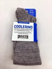 Duluth Trading Coolerino Merino Wool CoolMax Socks Mens XL 13-15 Gray USA