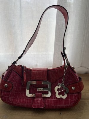 Y2K Vintage GUESS Hot Pink Croc Shoulder Bag rare | eBay