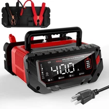 40Amp Battery Charger,6V/12V/24V Smart Trickle Charger,Lithium,Lifepo4,Lead Acid