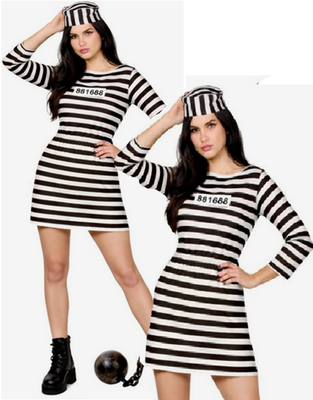 ebay ladies fancy dress Adults Prisoner Convict Costume Hen Night Outfit 6/24 Tina turner