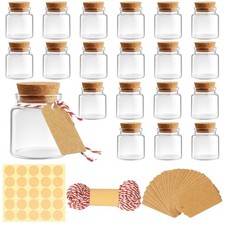 20 Pack Small Glass Jars with Lids - 1.7 oz Empty Mini Potion Bottles with Co...