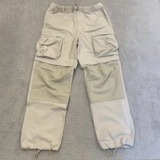 Zara Rhuigi Utility Cargo Pants Mens M Beige Belted Baggy Straight Leg Drawcord