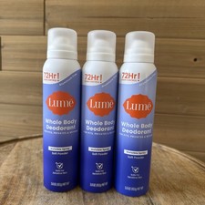 Lume Whole Body Deodorant Invisible Spray Aluminum Free 3.6 oz Soft Powder 3PK