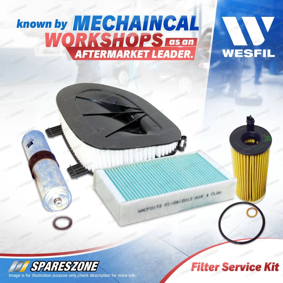 Wesfil Oil Air Fuel Cabin Filter Service Kit for BMW X3 F25 2.0L 2011-2014 - image 2 of 2