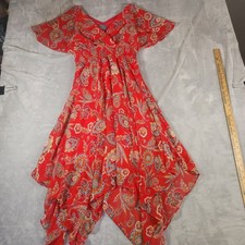 Rabbit Designs Paisley Flutter Sleeve Boho Fairy Cottagecore Maxi Dress 6