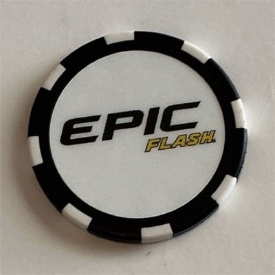 Epic Flash Face Technology Collectible Poker Chip, Black/White