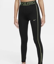 $48 Nike Pro Girls Size XS Dri-FIT Mid-Rise Leggings Black FZ5613 010