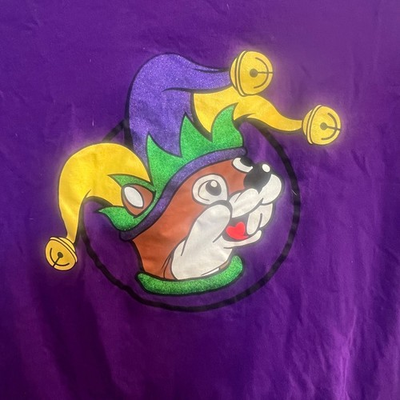 #ad 2025 Buc ee#x27;s Mardi Gras Shirt Purple Green T Shirts Bucees EUC $20.00