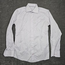 Eton Shirt Mens 15 38 Slim White Blue Stripe Long Sleeve Dress Shirt Cotton