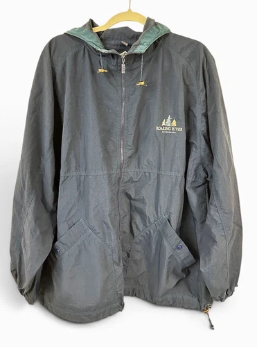 Vintage 90s Gear for Sports Roaring River Hooded Windbreaker Jacket Blue XL - product listing photo