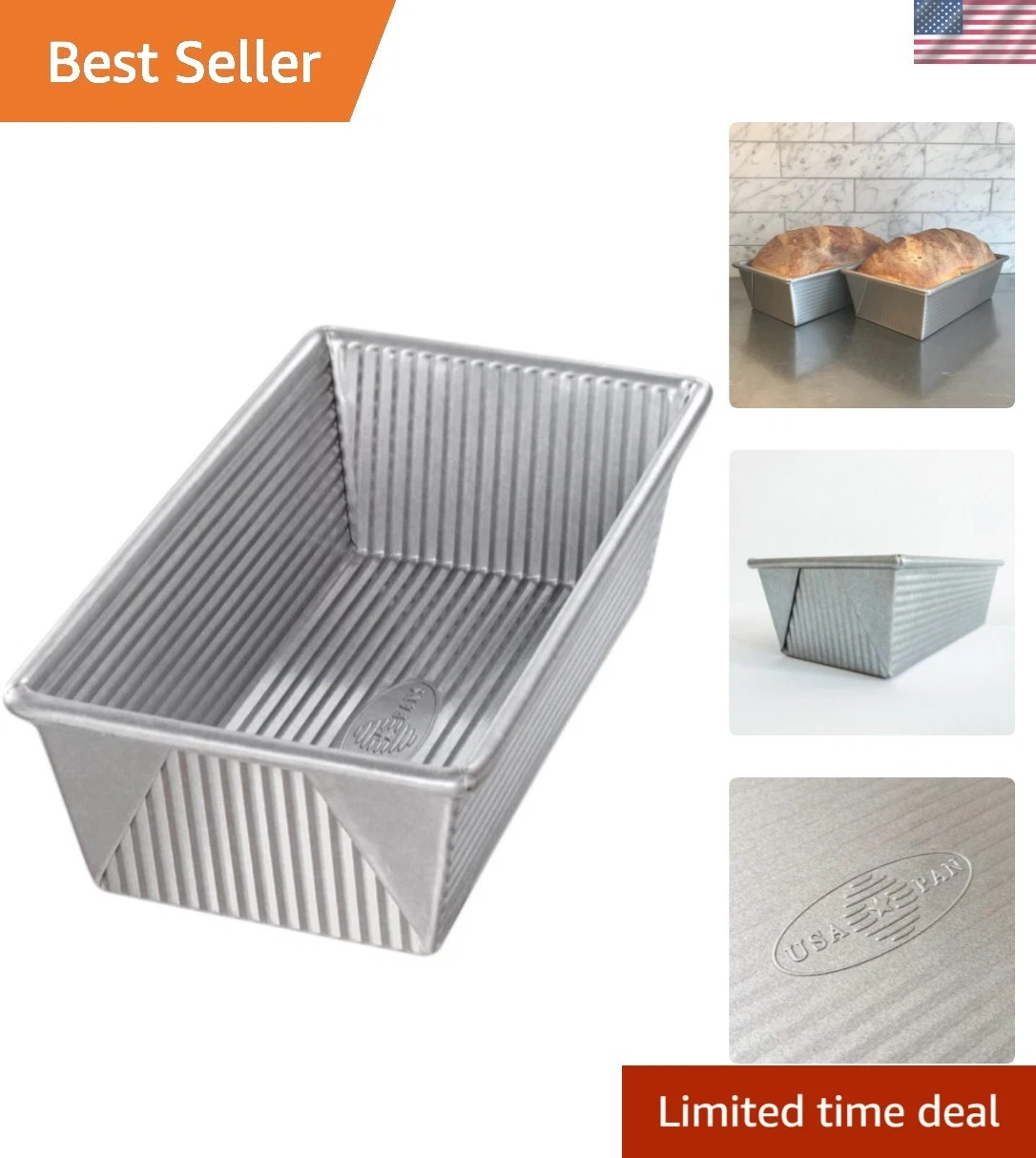 Versatile Aluminized Steel Loaf Pan for Delicious Fresh Breads & Meatloafs