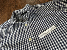 Banana Republic Non-Iron Tailored Slim Fit in Blue Gingham - Large