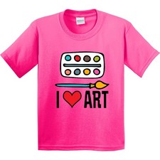 Inktastic Painting I Love Art Youth T-Shirt Tee Kids Children Child Tween Teen