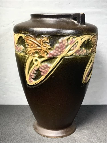 Roseville Pottery, Rosecraft Vase, 1924, Antique, Double Handle, AS IS READ