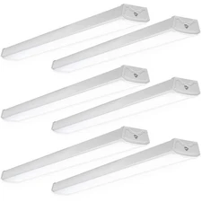 Sunco 6 Pack LED Garage Ceiling Lights Wraparound Fixture 4FT,Linkable Shop L...