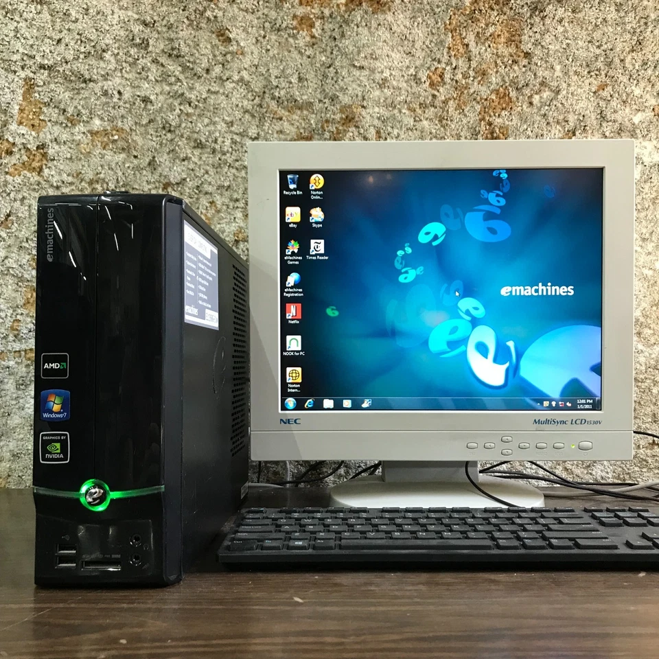 eMachines SFF Desktop PC for Retro Gaming AMD Athlon 2.80GHz 3GB RAM (Windows 7) - Image 2 of 4
