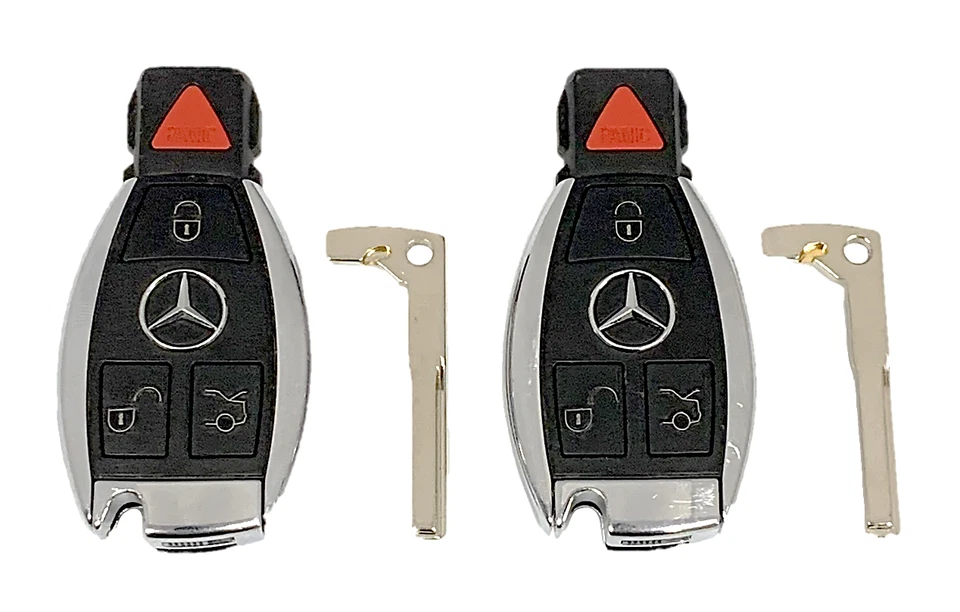 OEM Mercedes Benz Remote Fobs + Uncut Key Inserts IYZDC07 DC10 DC11 DC12 (SHP) - Image 3 of 4