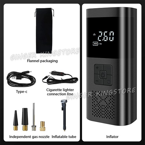 6000mAh Digital Tyre Inflator Car Air Pump Compressor Electric Portable Auto 12V - Picture 9 of 9