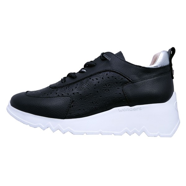 Wonders Wild: Zapatillas Mujer Plataforma Piel Negra Ligera - Modelo E-6720-P