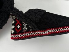 NWT MUKLUKS Women's Slippers Black Fair Isle Bootie Knit Sherpa style S 5 - 6