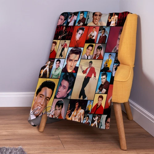 Elvis Presley Colour Montage Soft Fleece Throw Blanket
