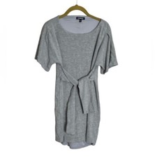 Express Gray Tie Waist T Shirt Dress XS
