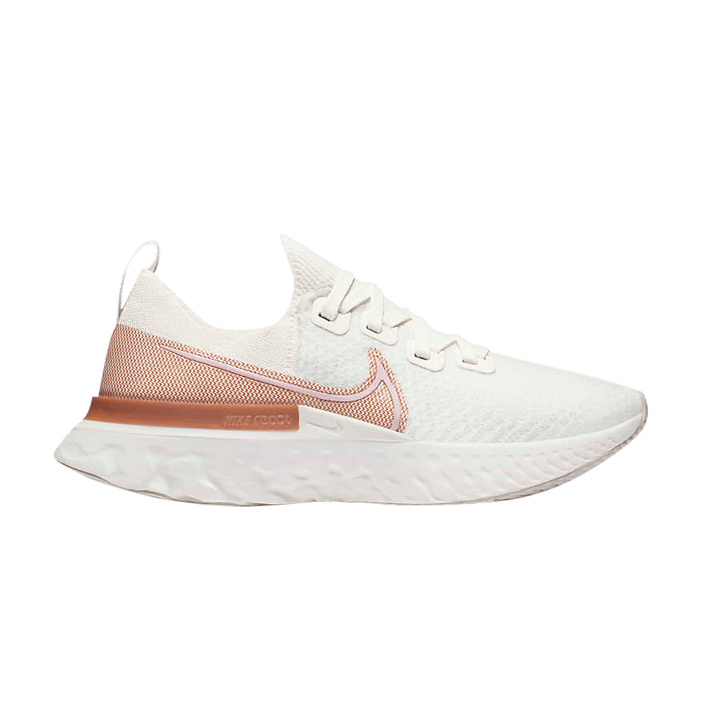 Nike Womens React Infinity Run Flyknit Running Shoes in Sail Metallic Copper CD4372-103