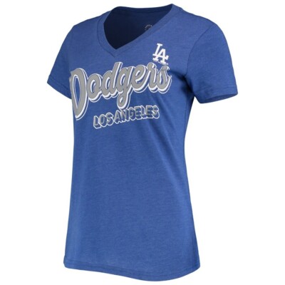 Los Angeles Dodgers G-III 4Her First Place V-Neck Royal T-Shirt Women's XL