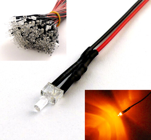 1,8mm 2mm 3mm 5mm 12V LED mit 20cm Kabel AUSWAHL  klar matt auto RGB UV - Bild 19 von 60