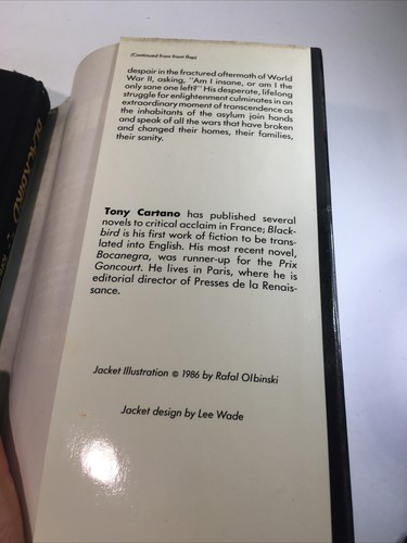 Tony Cartano Blackbird Hardcover 1986 First Print English - Picture 9 of 13