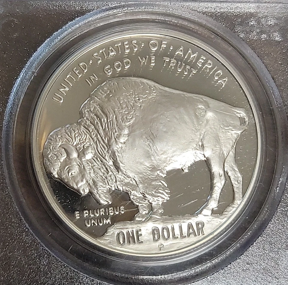 2001 P American Buffalo Commemorative Proof Silver Dollar - PCGS PR69 DCAM  - Image 4 of 4