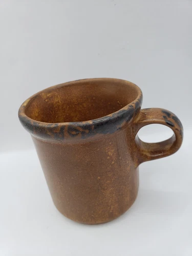 McCoy Vintage Pottery Canyon Mesa Brown 1412 Coffee Cup Mug USA