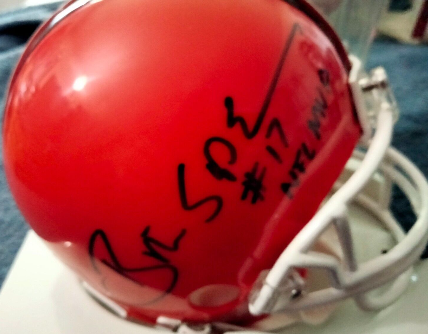 Ozzie Newsome Autographed Signed Cleveland Browns HOF & BRIAN SIPE MVP MINI HELMET JSA CERT 