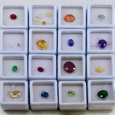 Natural Burma Ruby Emerald Kyanite Tanzanite Opal 32 Pcs Mix Lot Gemstone 500