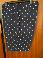 Gloria Vanderbilt Women's Shorts. Cotton. Flat Front. Navy w/White. Size 16 EUC