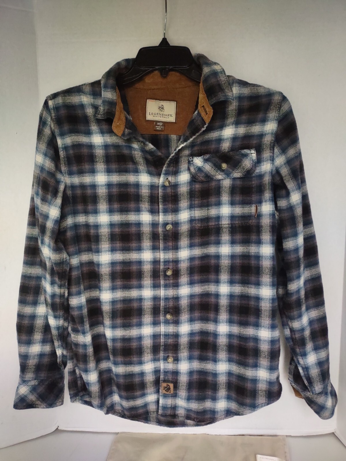 Whitetail Flannel Shirt Legendary Mens Medium Corduroy blue plaid Blackwatch-image