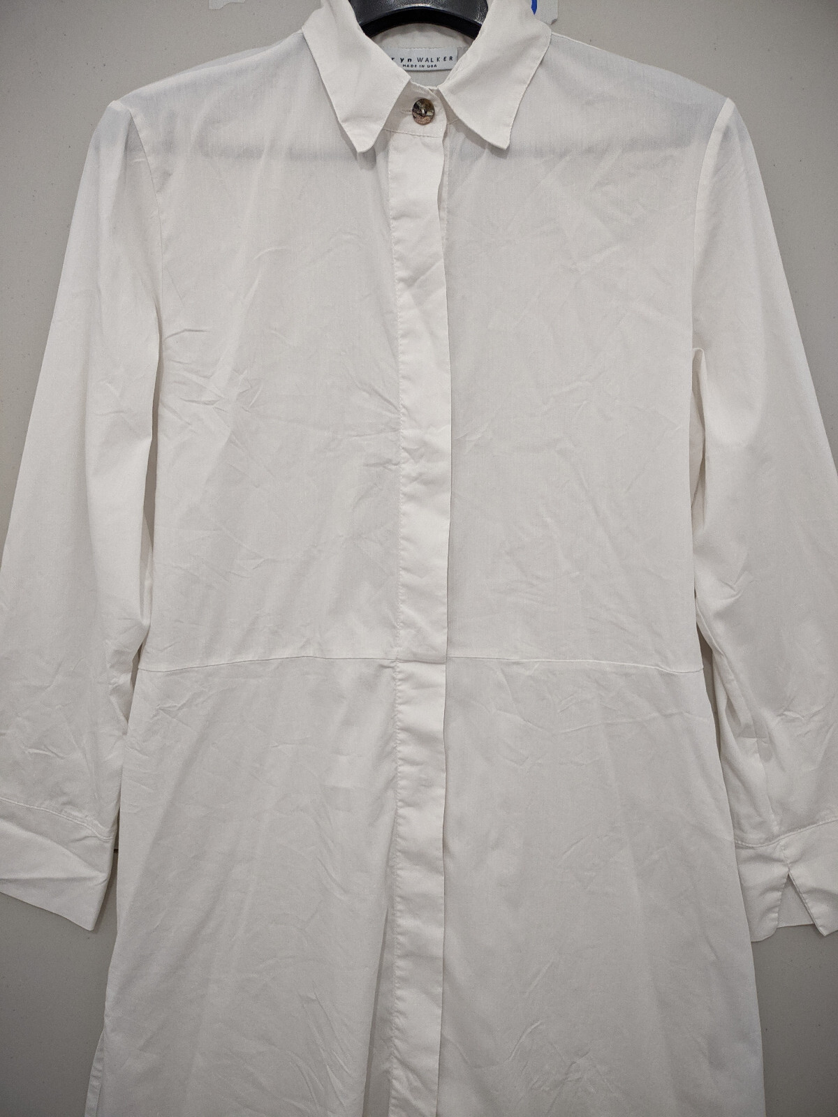 Bryn Walke Dress Womens S White Shirt Conceal Button Up Midi Pocket