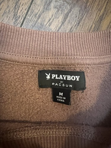 Brown & Cream Playboy Brand Oversized Sweatshirt Size M Ladies - Picture 5 of 9